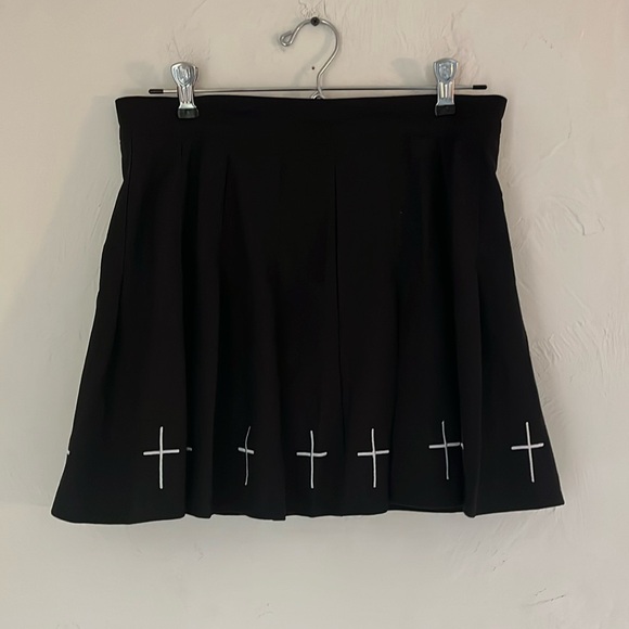 unbranded Dresses & Skirts - Gothic Pleated Midnight Cross Skort, Size L, Black/White, NWOT